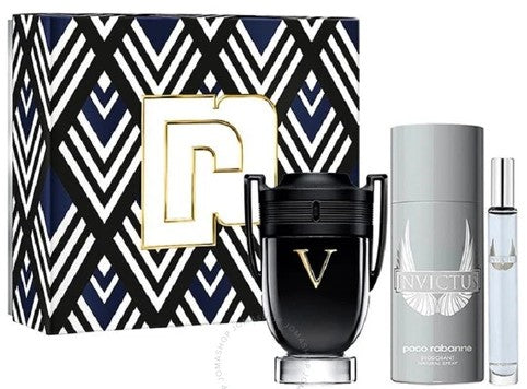 Paco Rabane Set 3 pzas Invictus Victory EDP 100ml/3.4oz Men's Set