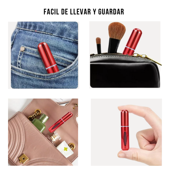 Mini Frasco de Perfume Portatil Reutilizable 5ml/0.17oz Color Rojo