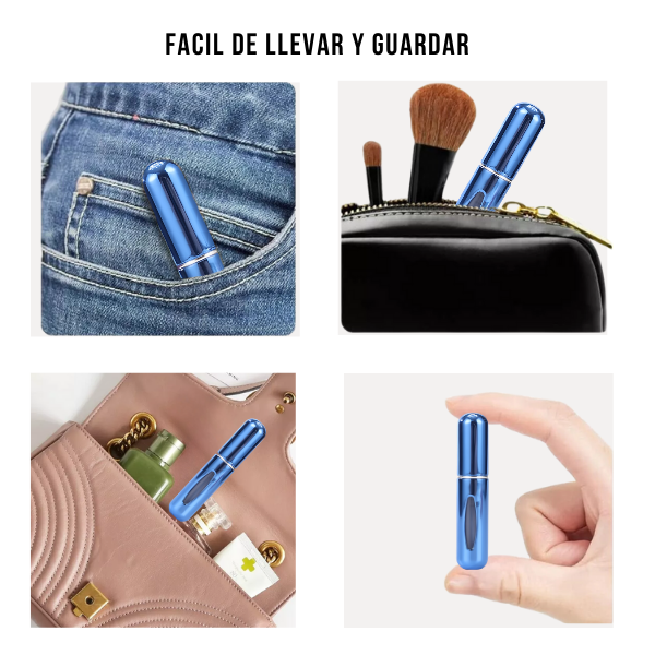 Mini Frasco de Perfume Portatil Reutilizable 5ml/0.17oz Color Azul