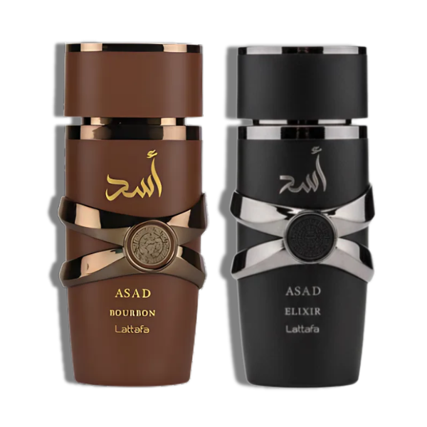 Lattafa Set 2 pzas Asad 5th Anniversary Edition (Asad Bourbon+Asad Elixir) EDP Men's Set
