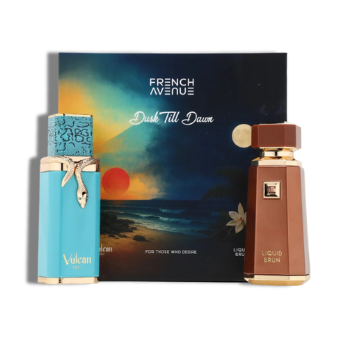 French Avenue Set 2 pzas Dusk Till Dawn Vulcan Feu + Liquid Brun EDP 100ml/3.4oz Men
