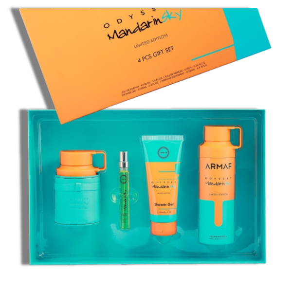 Armaf Set 4 pzas Lux Odyssey Mandarin Sky Ltd EDP 100ml/3.4oz Men's Set