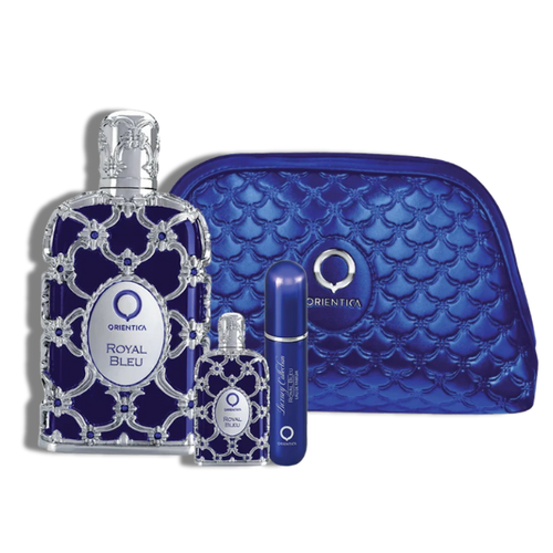 Orientica Set 4 pzas Royal Bleu Luxury Collection 2.7 Oz EDP Spr+0.25 Oz EDP +Travel+Bag Women's Set