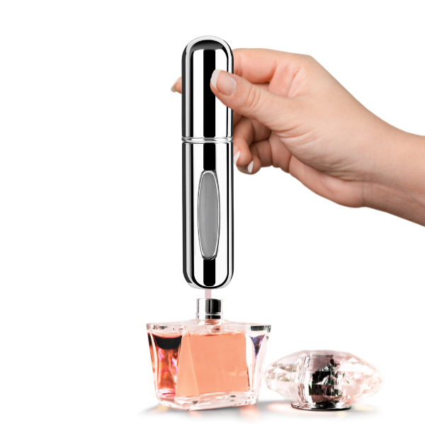 Mini Frasco de Perfume Portatil Reutilizable 5ml/0.17oz Color Plateado