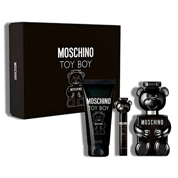 Moschino Set 3 pzas Toy Boy 3.4oz EDP + 0.3oz EDP + 3.4oz B/G Men's Set