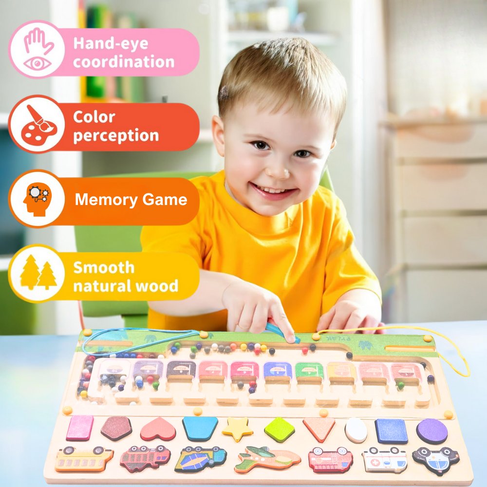 Laberinto Magnético 3 En 1 Clasificación De Colores Y Número para niños. Juego Montesori