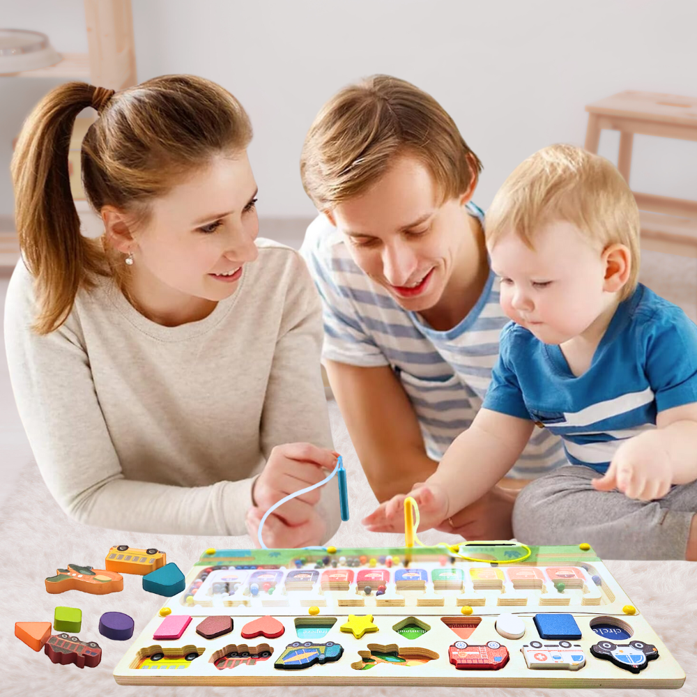 Laberinto Magnético 3 En 1 Clasificación De Colores Y Número para niños. Juego Montesori