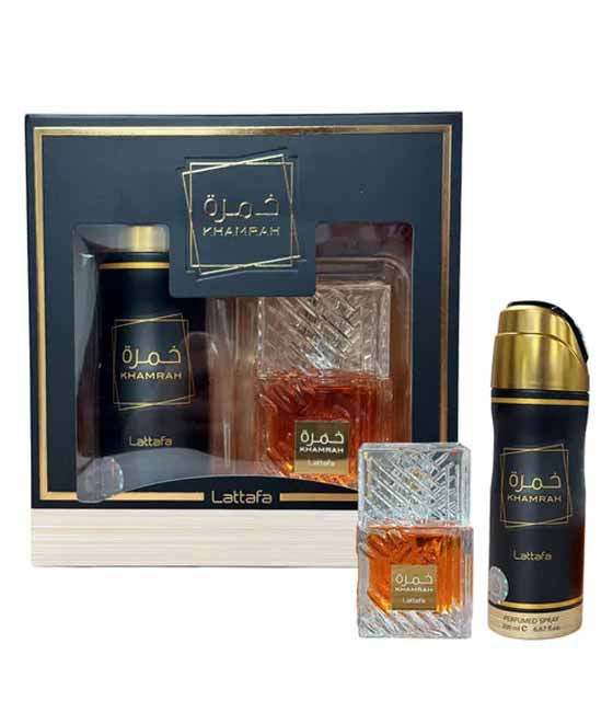 Lattafa Set 2 pzas Khamrah EDP 100ml/3.4oz Men's Set