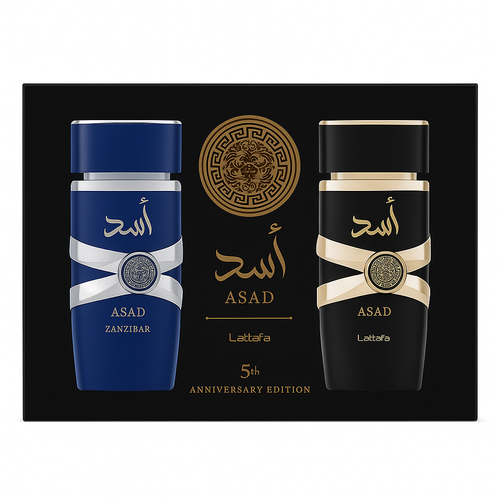 Lattafa Set 2 pzas Asad 5th Anniversary Edition (Asad+Asad Zanzibar) EDP Men's Set
