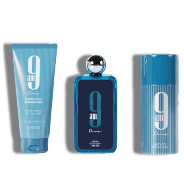 Afnan Set 3 pzas 9Am Dive 100ml/3.4 Oz EDP Men