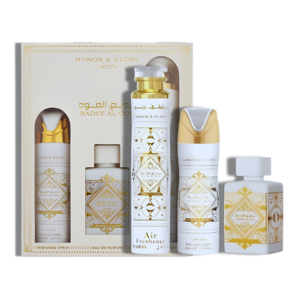 Lattafa Set 3 pzas Badee Al Oud Honor & Glory EDP 100ml/3.4oz  Unisex