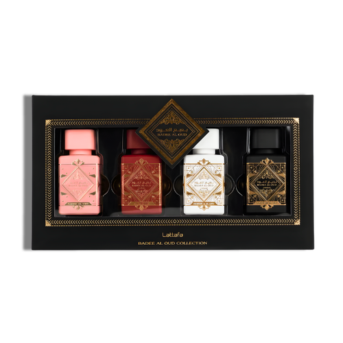 Badee Al Oud Collection by Lattafa, 4 Piece Gift 25ml/0.84oz Unisex
