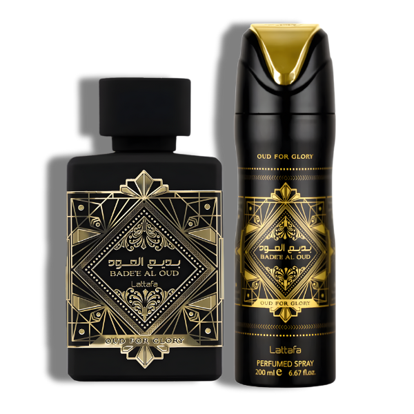Lattafa Set 2 pzas Badee Al Oud for Glory EDP 100ml/3.4oz Unisex Set
