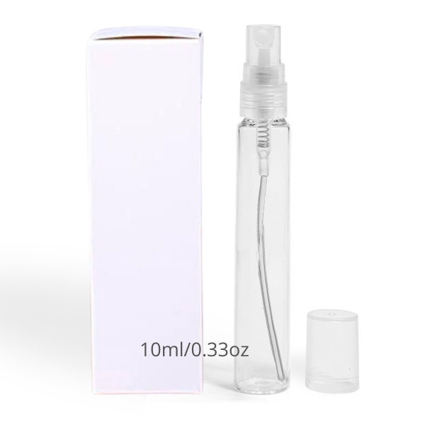 Frasco Botella de Perfume Vidrio 10ml/0.33oz Vacío Recargable con Caja Blanca