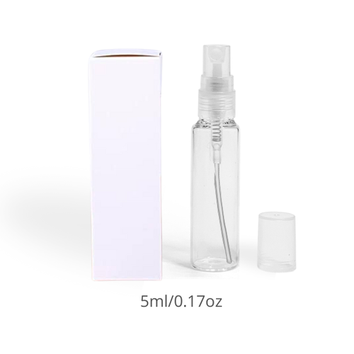 Frasco Botella de Perfume Vidrio 5ml/0.17oz Vacío Recargable con Caja Blanca