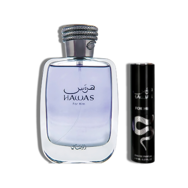 Rasasi Set 2 pzas Hawas for Him EDP 100ml/3.4oz + 8ml/0.27oz Men's Set