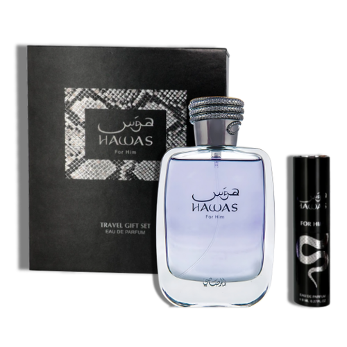 Rasasi Set 2 pzas Hawas for Him EDP 100ml/3.4oz + 8ml/0.27oz Men's Set
