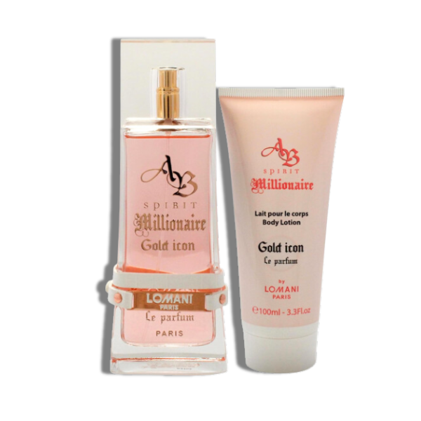 Lomani Set 2 pzas Ab Spirit Millionaire Gold Icon 100ml/3.4 Oz  Le Parfum Women's Set