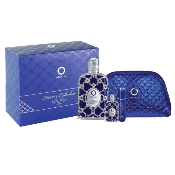 Orientica Set 4 pzas Royal Bleu Luxury Collection  2.7 Oz EDP Spr+0.25 Oz EDP +Travel+Bag Women's Set
