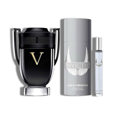 Paco Rabane Set 3 pzas Invictus Victory EDP 100ml/3.4oz Men's Set