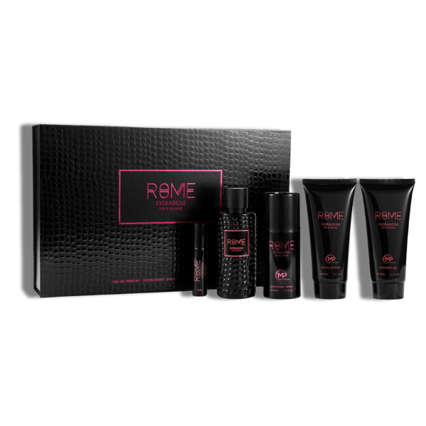 Bharara Set 4 pzas Rome Pour Homme Extradose EDP 100ml/3.4oz
