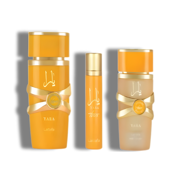 Lattafa Set 3 pzas Yara Tous 3.4 Oz Edp + 12Ml Travel Spray + 50Ml Hairmist Women