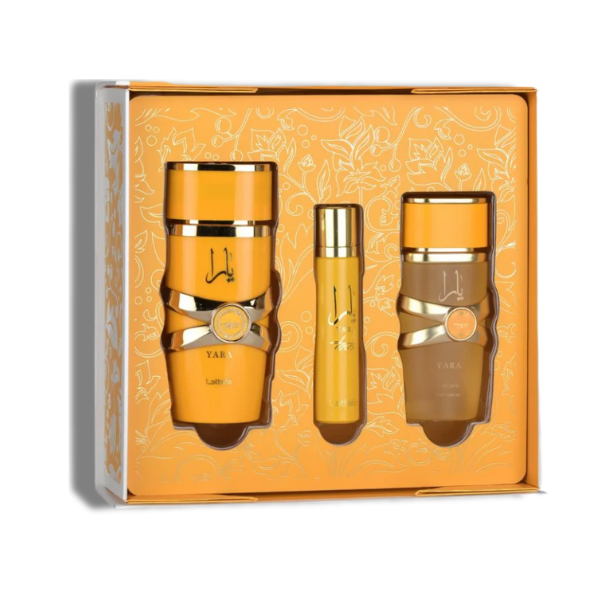 Lattafa Set 3 pzas Yara Tous 3.4 Oz Edp + 12Ml Travel Spray + 50Ml Hairmist Women
