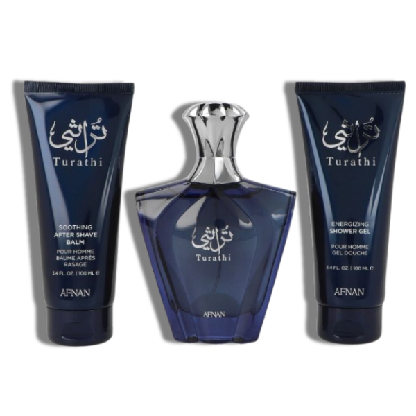 Afnan Set 3 pzas Turathi Blue EDP 100ml/3.4oz Men's Set