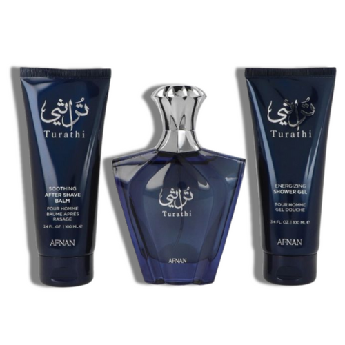 Afnan Set 3 pzas Turathi Blue EDP 100ml/3.4oz Men's Set