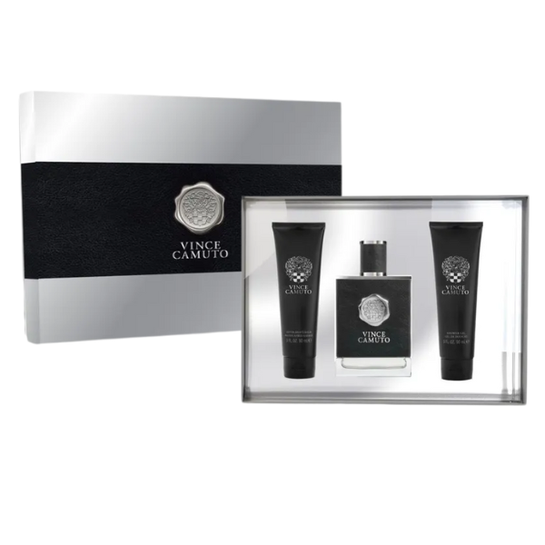 Vince Camuto Set 3 pzas 100ml/3.4 Oz EDT Spr+90ml/3.0 Oz A/S Balm+90ml/3.0 Oz S.Gel -Hard Box- Men