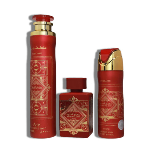 Lattafa Set 3 pzas Badee al Oud Sublime EDP 100ml/3.4oz Unisex Set