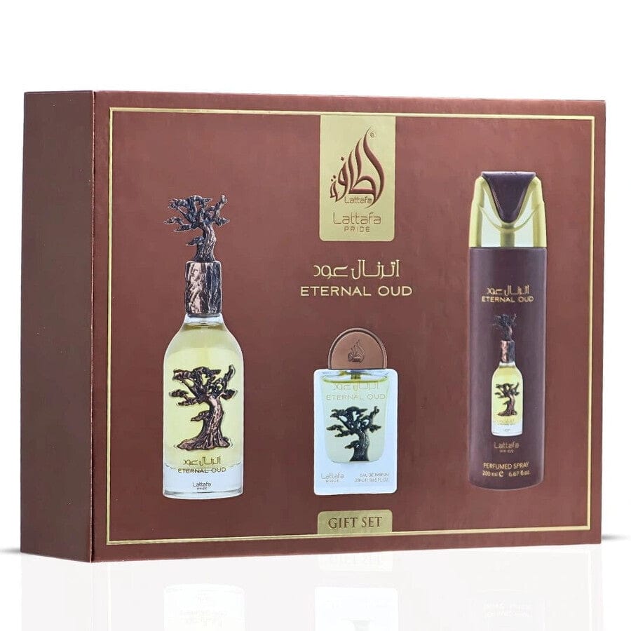 Lattafa Set 4 pzas Eternal Oud Lattafa Pride EDP 100ml/3.4oz Unisex