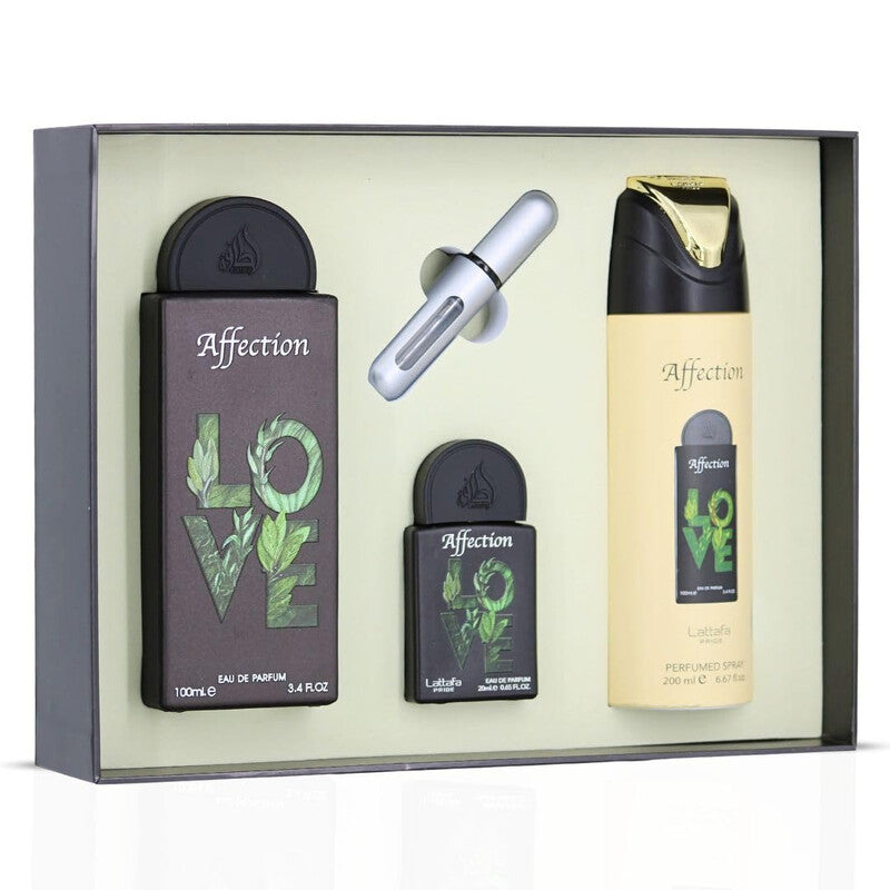 Lattafa Set 4 pzas Affection Lattafa Pride EDP 100ml/3.4oz Unisex