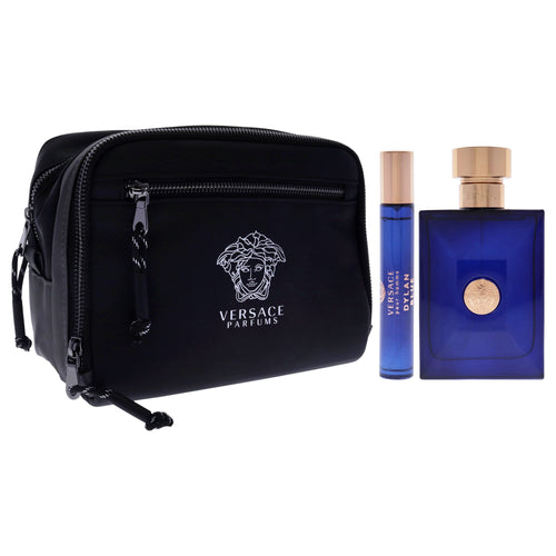 Versace Set 3 pzas Dylan Blue Pour Homme 3.4oz EDT + 0.3oz EDT + Bag Men'Sets